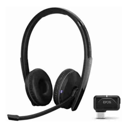 Sennheiser EPOS | Sennheiser Adapt 261 on-ear double-sided Bluetooth headset with USB-C dongle UC optimised and Microsoft Teams certified Noise-canceling mic