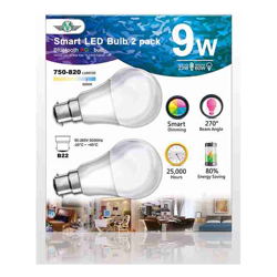 MV SMART BULB 9W B22 TWIN Pack  (apple app only )