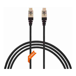 4Cabling 0.5m Cat 6A RJ45 S/FTP Thin LSZH 30 AWG Pack of 50 Network Cable. Black