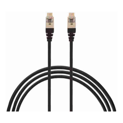 4Cabling 2m Cat 6A RJ45 S/FTP Thin LSZH 30 AWG Pack of 10 Network Cable. Black