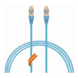 4Cabling 0.5m Cat 6A RJ45 S/FTP Thin LSZH 30 AWG Pack of 50 Network Cable. Blue
