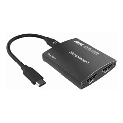 Simplecom DA330 USB-C to Dual HDMI MST Adapter 4K@60Hz with PD and Audio Out