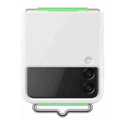 Samsung Flip 3 Silicone Cover w/Strap White