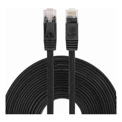 8Ware Cat6 Ultra Thin Slim Cable 15m Black Color Premium RJ45 Ethernet Network LAN UTP Patch Cord 26AWG for Data Only not PoE