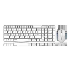 Rapoo X1800S 2.4GHz Wireless Optical Keyboard Mouse Combo Black 1000DPI Nano Receiver 12m Battery (White)