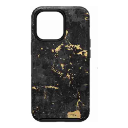 OtterBox Apple iPhone 13 Pro Symmetry Series Antimicrobial Case Enigma Graphic (Black/Gold) (77-83576) Wireless Charging Compatible
