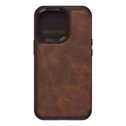 OtterBox Apple iPhone 13 Pro Strada Series Case Espresso Brown (77-85797) Genuine Leather Card Holder Pocket-Friendly Design Magnetic Latch