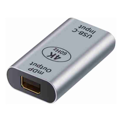 Astrotek USB-C to Mini DP DisplayPort Female to Female Adapter support 4K@60Hz Aluminum shell Gold plating for Windows Android Mac OS