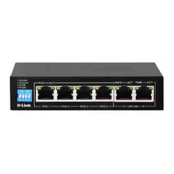 D-Link DGS-F1006P-E 6-Port Gigabit PoE Switch with 4 Long Reach PoE Ports 2 Uplink Ports 