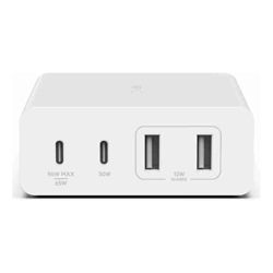 Belkin BOOSTCHARGE Pro 4-Port GaN Charger 108W White (WCH010auWH) 4-port GaN charger includes 2x USB-C and 2x USB-A ports