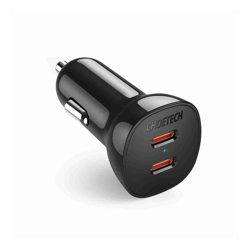 Choetech TC0008-BK Dual USB-C 36W Car Charger Adapter Black