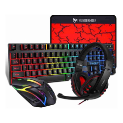 TEQ T-Wolf TF800 RGB 4-pcs Gaming Keyboard/Mouse/Headphone/Mouse Pad Kit Set