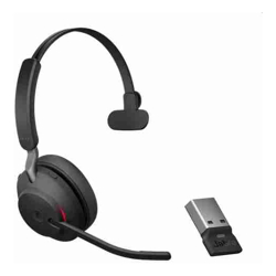 Jabra WIRELESS EVOLVE2 65 MS MONO BLUETOOTH Headset + USB-A +LINK 380A BT DONGLE