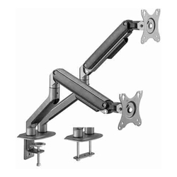 Brateck Dual Monitor Economical Spring-Assisted Monitor Arm Fit Most 17&amp;amp;quot;-32&amp;amp;quot; Monitors Up to 9kg per screen VESA 75x75/100x100 Space Grey