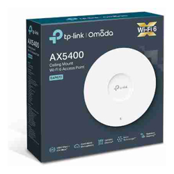 TP-Link EAP670 AX5400 Ceiling Mount WiFi 6 Access Point 574 Mbps 2.4 GHz and 4804 Mbps 5 GHz (RJ-45) OMADA Cloud Management Seamless Roaming