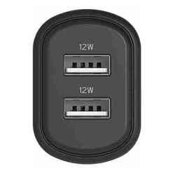 Cygnett 12W USB-A Dual Port Wall Charger Black (CY3672PDWLCH) USB-A Output- 5.0V?2.4A (12.0W) Charge 2 devices simultaneously Lightweight