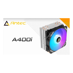Antec A400i RGB Air CPU Cooler 72 CFM 4 Direct Heat-Pipes 120mm PWM RGB Fan1700 115X 1200 2011 AM3 AM3+ AM4+ FM1 FM2 FM2+