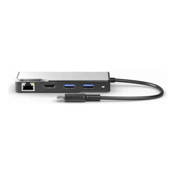 ALOGIC USB-C Fusion MAX 6-in-1 Hub 1 x HDMI 4K@60Hz 1 x VGA 2 x USB-A (USB 3.0) 1 x Gigabit Ethernet 1 x USB-C (Data &amp;amp;amp; PD) Space Grey