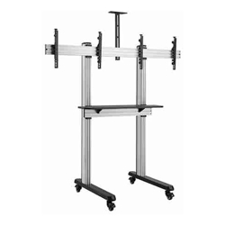 Brateck Dual Screen Video Conferencing TV Cart for 45&amp;amp;quot;-55&amp;amp;quot; TVs Up to 50kg each VESA 200x200400x200300x300400x300400x400600x400