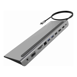 mbeat Elite Triple Display USB-C Docking Station with 100W Power Delivery 1xHDMI 1x DisplayPort 1x VGA 2x USB 3.0 1x USB 2.0 MicroSD 1x RJ45