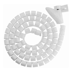 Brateck 25mm/1&amp;amp;quot; Diameter Coiled Tube Cable Sleeve Material Polyethylene(PE) Dimensions 1000x25mm White