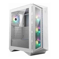 MSI MPG GUNGNIR 110R White Mid-Tower Case Supports ATX / M-ATX / Mini ITX 2x USB 3.2 1x USB-C 1x HD Audio 1x Mic ATX Power Supply