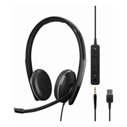 Sennheiser EPOS | Sennheiser ADAPT 165T USB II On-ear double-sided USB-A headset 3.5 mm jack and detachable USB cable with in-line call control