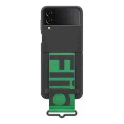Samsung Flip 4 Silicone Cover w/Strap Black