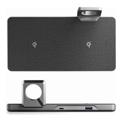 ALOGIC Ultra Power -3-in-1Wireless Charging Dock for Qi enabled devices and USB Charging Space Grey