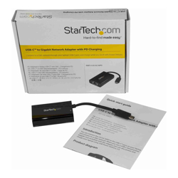 StarTech STARTECH.COM USB-C TO Gigabit ETHERNET ADAPTER TB3 COMPATIBLE USB-C PD BLACK 2YR