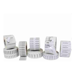 Zebra LABEL SYNTHETIC 3.94X1.5748IN 100X40MM TT RFID POLYESTER WITH FOAM COATED HIGH Performance ACRYLIC ADHESIVE 3IN 76.2MM CORE RFID 250/ROLL 1/BOX PLAIN FCC