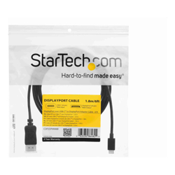 StarTech STARTECH.COM 1.8M USB-C (THUNDERBOLT3) to DISPLAYPORT1.2 ADAPTER CABLE 4K 3YR