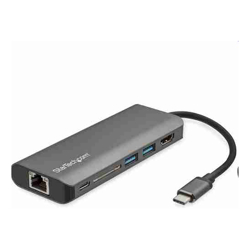 StarTech STARTECH.COM USB-C (THUNDERBOLT3) ADAPTER USB(2) HDMI RJ45 SD 4K 60W USB-C PD 3YR