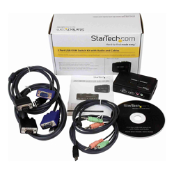 StarTech STARTECH.COM 2 Port VGA KVM SWITCH USB-A AUDIO 2IN1 VGA USB CABLE INCLUDED HOTKEY 2YR