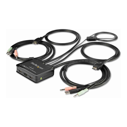 StarTech STARTECH.COM 2 Port USB HDMI 4K 60HZ CABLE KVM SWITCH W/ AUDIO
