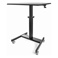 StarTech Mobile Standing Desk Portable Sit Stand Ergonomic Height Adjustable Cart on Wheels Rolling Computer/Laptop Workstation Table with Locking One-Touch Lift for Teacher/Student (STSCART2)