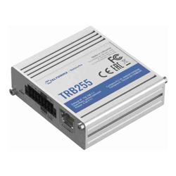 Teltonika TRB255 Industrial Gateway equipped with a number of Input/Output Serial Ethernet ports and LPWAN modem