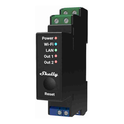 Shelly 2 CIRCUIT DIN RAIL WI-FI RELAY SWITCH WITH POWER METERING