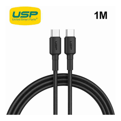 UPS 1M BoostUp Cafule USB-C to USB-C Cable Charge  Connect Black (6972890207064)