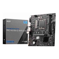 MSI PRO H610M-G WIFI DDR4 M-ATX Intel LGA 1700 2xDDR4 1xM.2+4xSATA 6Gb/s 2xPCle 1xHDMI 1xDP 1xVGA GbE LAN Wireless AX+Bluetooth 2xUSB3.0 4xUSB2.0 RGB 3 Year Warranty
