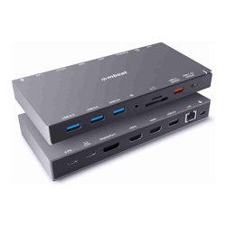 mbeat 15-in-1 Triple Display USB-C Docking Station 2x HDMI 1x DP 1x 100W PD 3.0 1x USB-C 3.1 Gen2 3x USB 3.0 1x USB 3.1 Gen2 MicroSD/SD Card 1x 1Gb