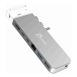 J5create JCD395 4K60 Pro USB4 Hub with MagSafe Kit Designed for MacBook Pro 2021 / 2022 (USB-C to HDMI 1x USB-C 1xUSB-A RJ45 3.5mm AUX) 40Gbps