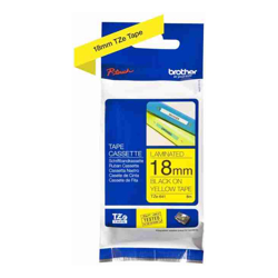 Brother 18MM BLACK ON Yellow TZ TAPE