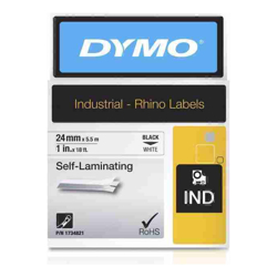 Dymo Rhino 24mm Wht Vinyl