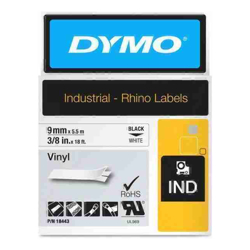 Dymo DymoRhino Blk on Wht 9mm Tape