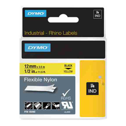 Dymo Rhino Ny Lbl 12mm Blk/Yel