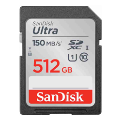 SanDisk Ultra SDXC SDUNC 512GB C10 UHS-I 150MB/s R 4x6 10Y