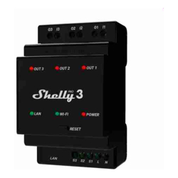 Shelly 3 CIRCUIT DIN RAIL WI-FI RELAY SWITCH
