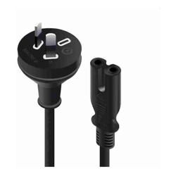 ALOGIC 2m  2 Pin Mains Plug to IEC C7 Male to Female