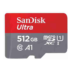 SanDisk Ultra microSDXC SQUAC 512GB A1 C10 U1 UHS-I 150MB/s R 4x6 10Y